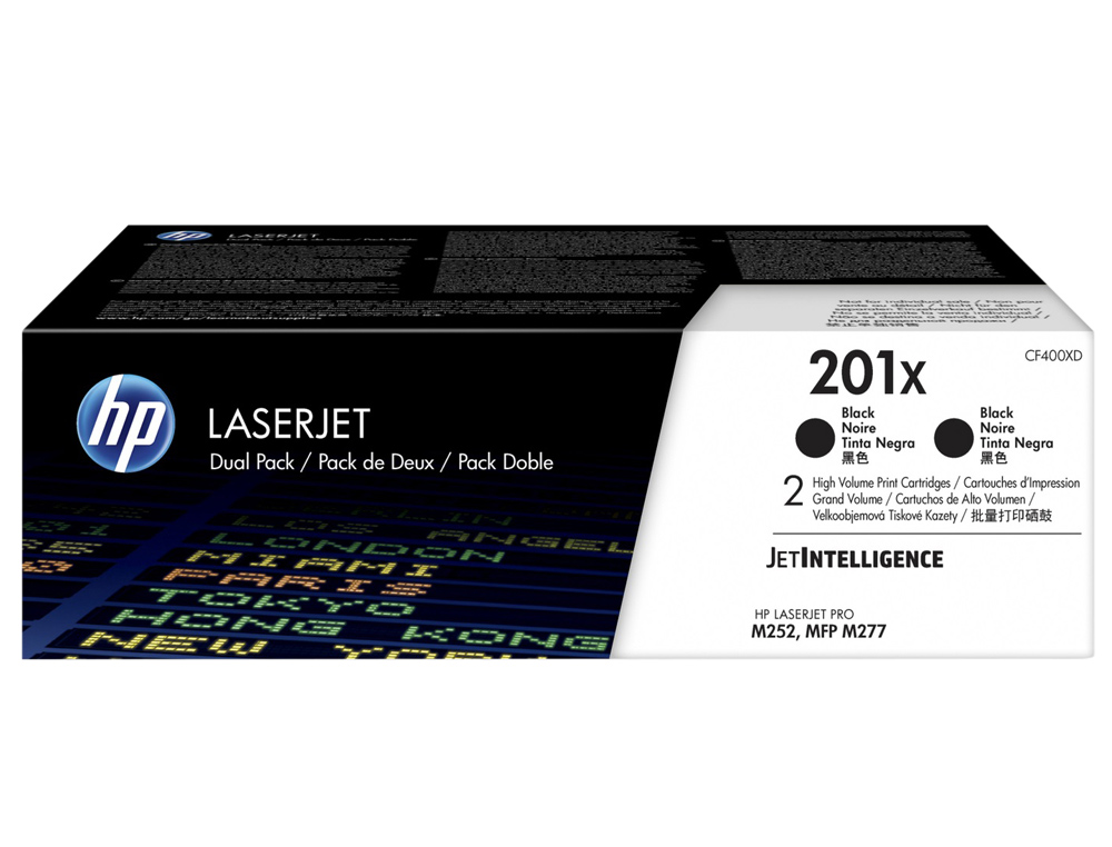 TONER HP LASERJET 201X M252 MFP M277 NEGRO PACK DE 2 UNIDADES 2800 PAGINAS