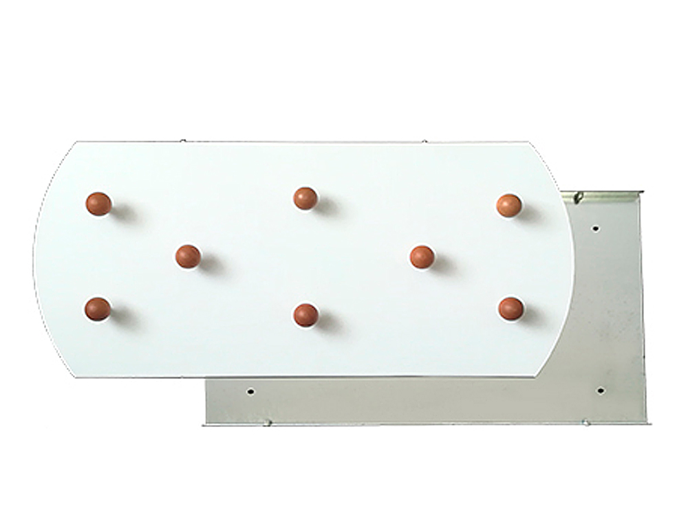 PERCHERO SIE PARED BLANCO 8 COLGADORES MADERA HAYA 350X770 MM