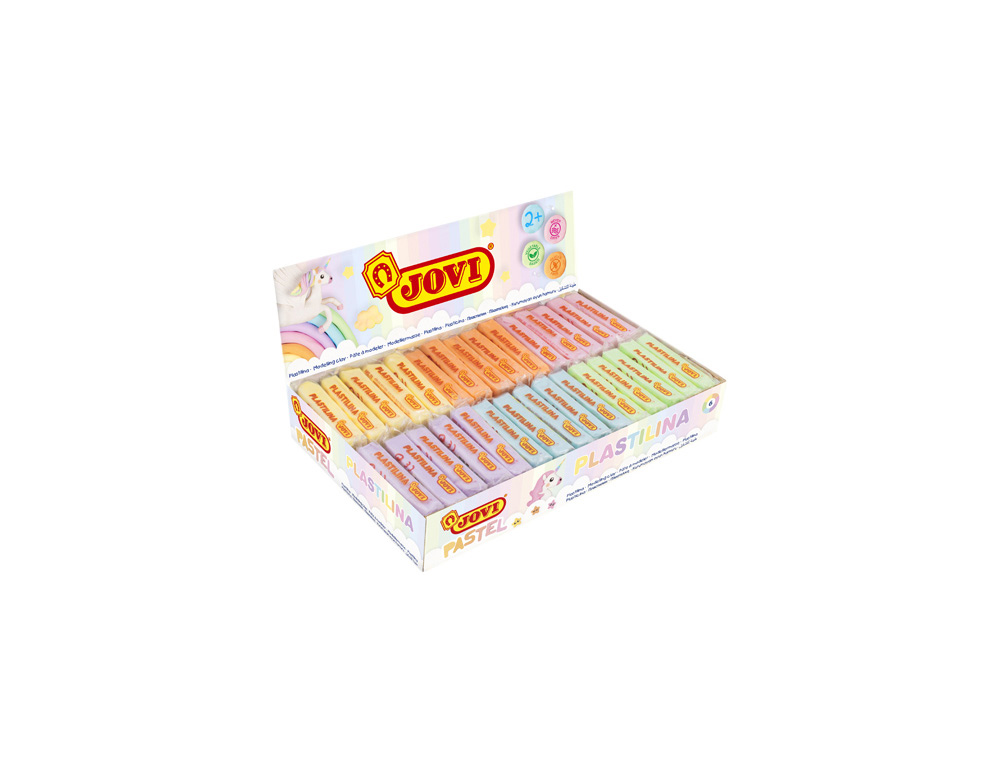 PLASTILINA JOVI 70 TAMAÑO PEQUEÑO CAJA DE 30 UNIDADES COLORES PASTEL SURTIDOS 50G