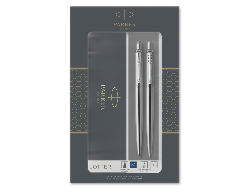 JUEGO PARKER JOTTER DUO ACERO CT BOLIGRAFO + PORTAMINAS