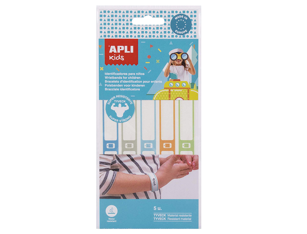 BRAZALETE IDENTIFICATIVO APLI KIDS BLISTER DE 5 UNIDADES COLORES SURTIDOS