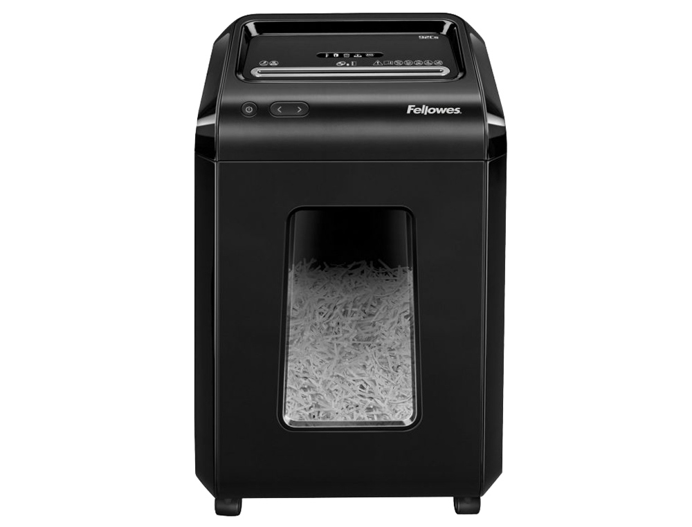 DESTRUCTORA DE DOCUMENTOS FELLOWES 92CS CAPACIDAD 18 HOJAS SEGURIDAD P4 PAPELERA 25 L DESTRUYE GRAPAS CLIPS CD
