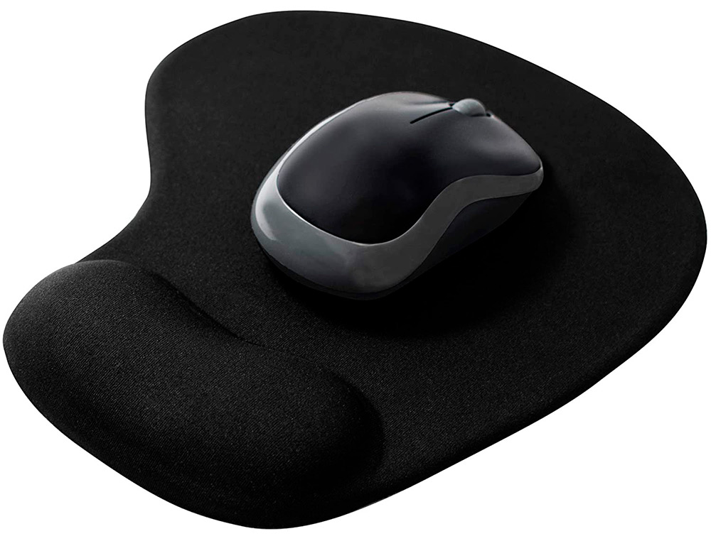 ALFOMBRILLA PARA RATON Q-CONNECT REPOSAMUÑECAS DE GEL COLOR NEGRO 190X230X20 MM