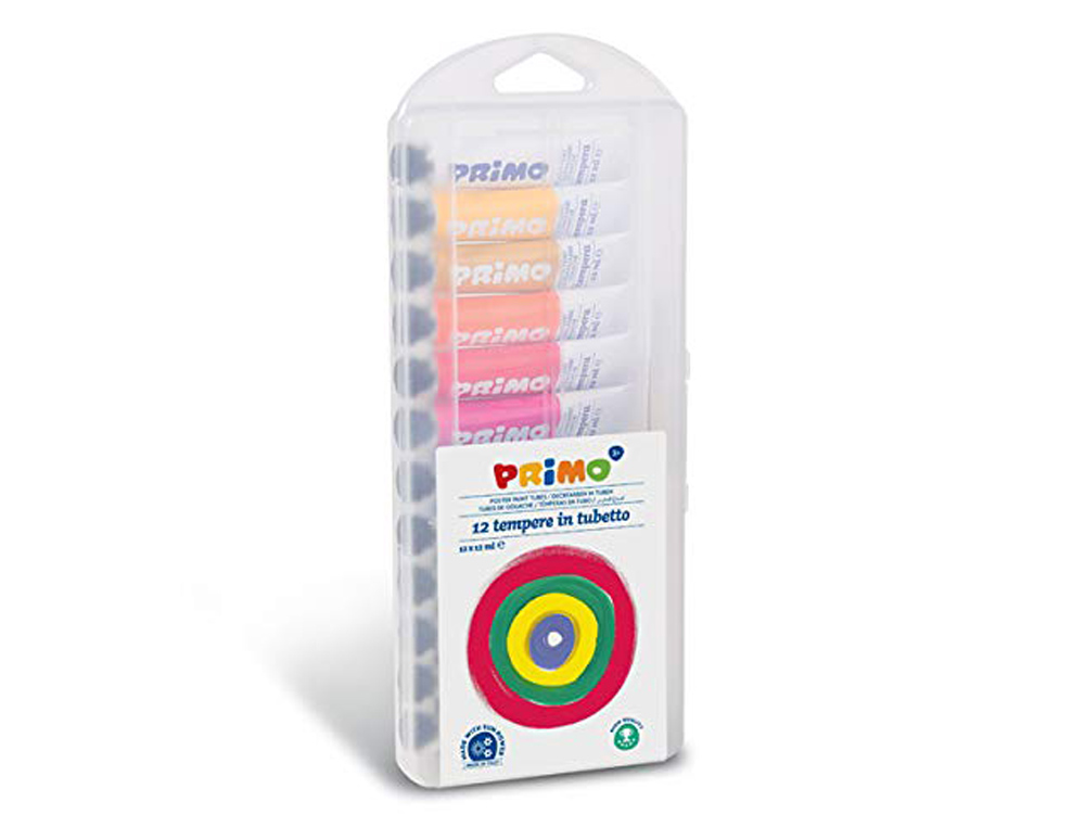 TEMPERA PRIMO EN TUBO ALUMINIO DE 12 ML BLISTER PLASTICO 12 COLORES SURTIDOS