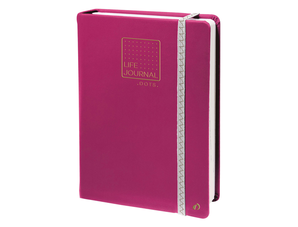 LIBRETA QUO VADIS LIFE JOURNAL INFINITE DOTS PUNTOS 15X21 CM 224 HOJAS TAPA SIMILPIEL CIRUELA