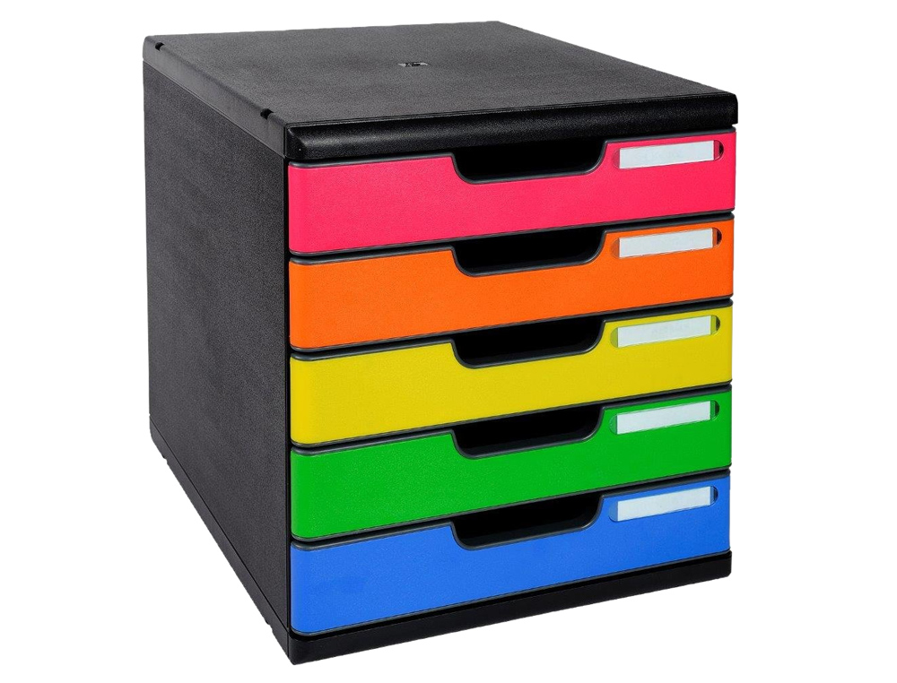 FICHERO CAJONES SOBREMESA EXACOMPTA IDERAMA ARLEQUIN 5 CAJONES MULTICOLORES 350X288X320 MM