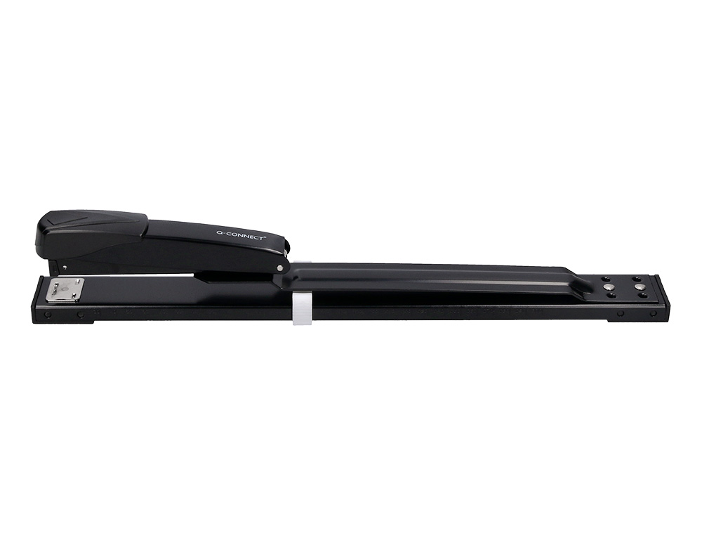 GRAPADORA Q-CONNECT KF02292 METALICA BRAZO LARGO CAPACIDAD 20 HOJAS USA GRAPAS 24/6 Y 26/6 COLOR NEGRO