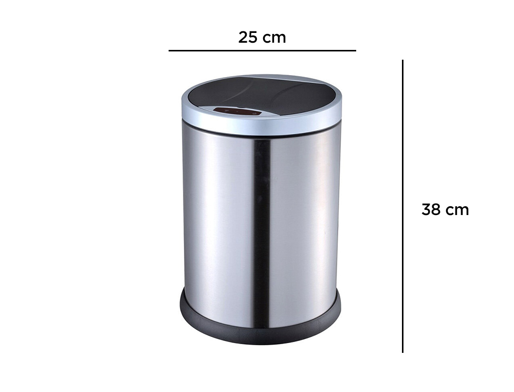 PAPELERA METALICA Q-CONNECT CON SENSOR AUTOMATICO CAPACIDAD 10 LITROS