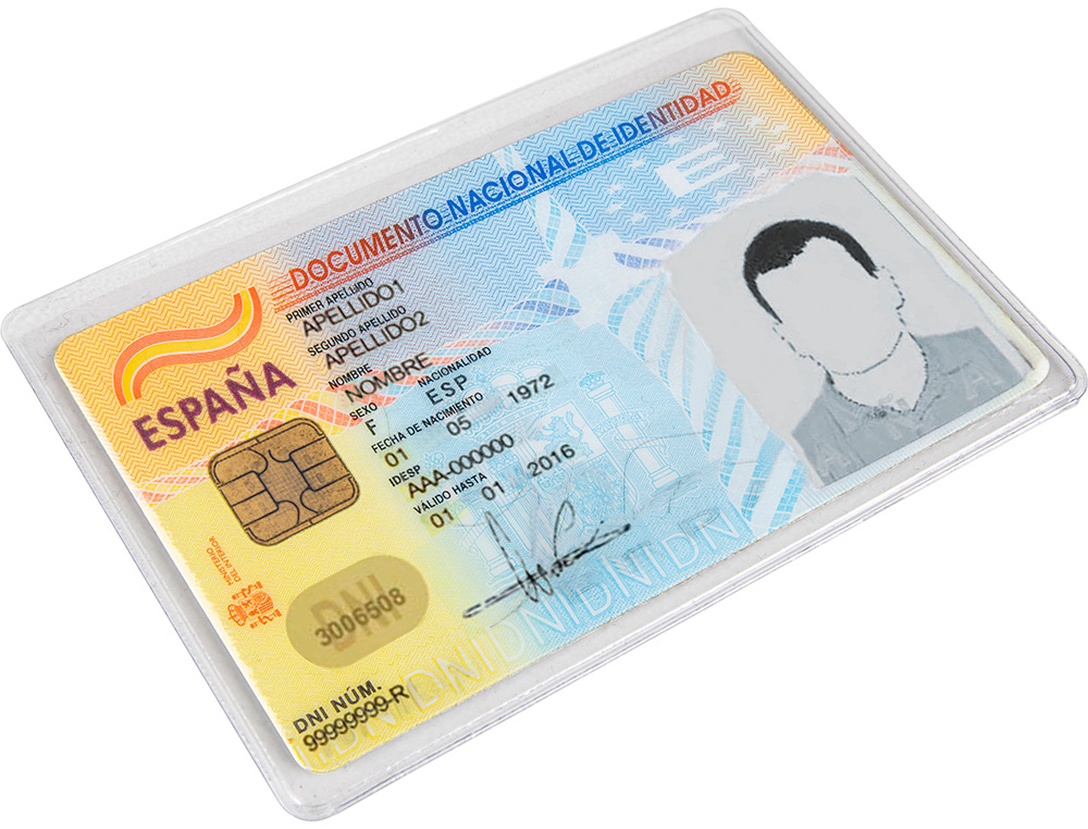 FUNDA PORTADOCUMENTO Q-CONNECT DNI 130 MICRAS PVC TRANSPARENTE CON UERO 86X54 MM