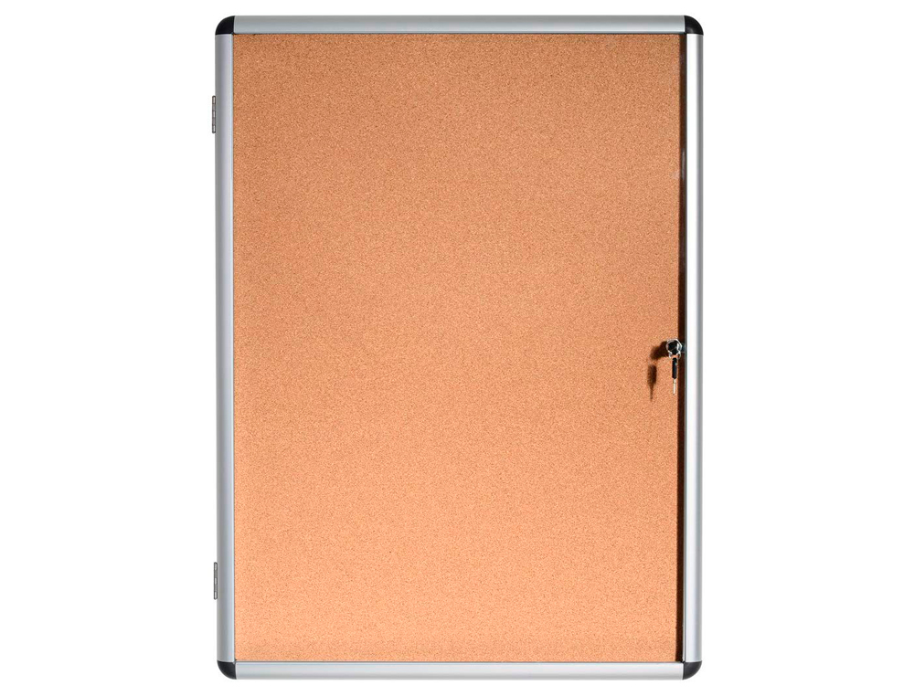VITRINA DE ANUNCIOS BI-OFFICE FONDO CORCHO DE INTERIOR MARCO DE ALUMINIO 720X981 MM