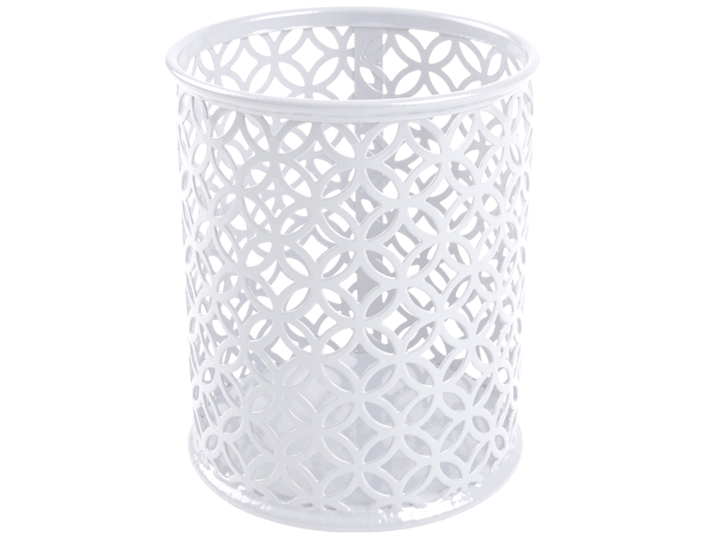 CUBILETE PORTALAPICES Q-CONNECT BLANCO METAL REDONDO DIAMETRO 80 MM ALTO 100 MM