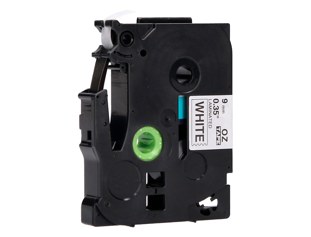 CINTA Q-CONNECT TZE-221 BLANCO-NEGRO 9MM LONGITUD 8 MT