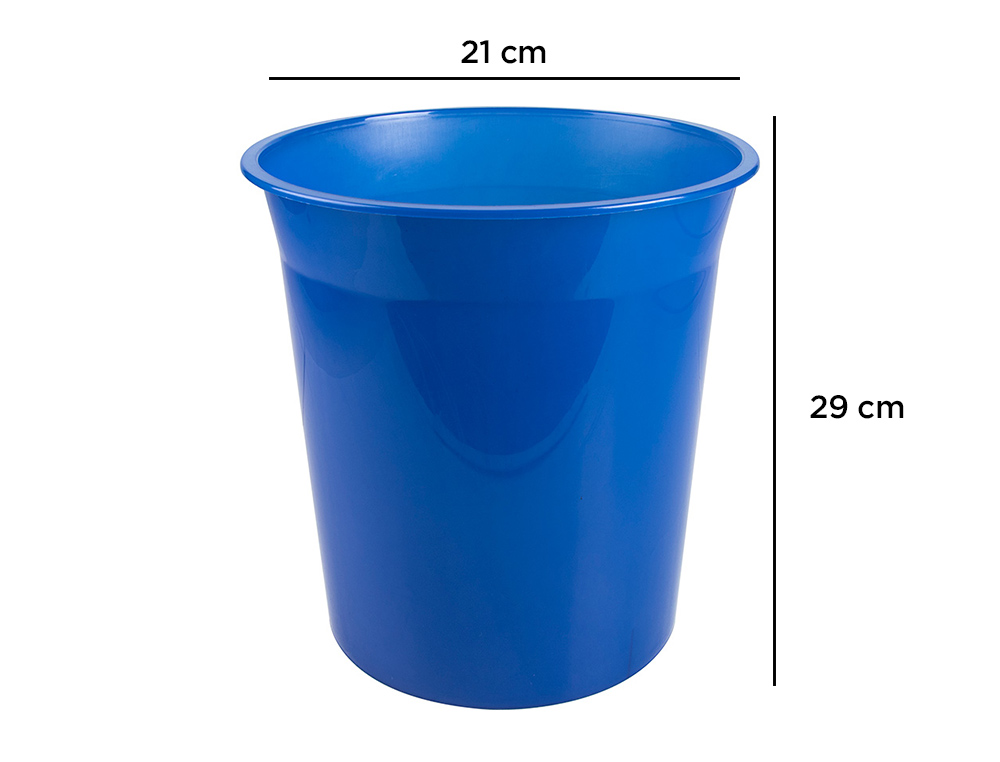 PAPELERA PLASTICO Q-CONNECT AZUL TRANSLUCIDO 13 LITROS 275X285 MM