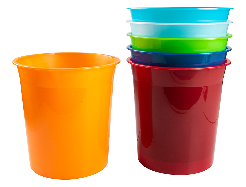 PAPELERA PLASTICO Q-CONNECT AZUL TRANSLUCIDO 13 LITROS 275X285 MM