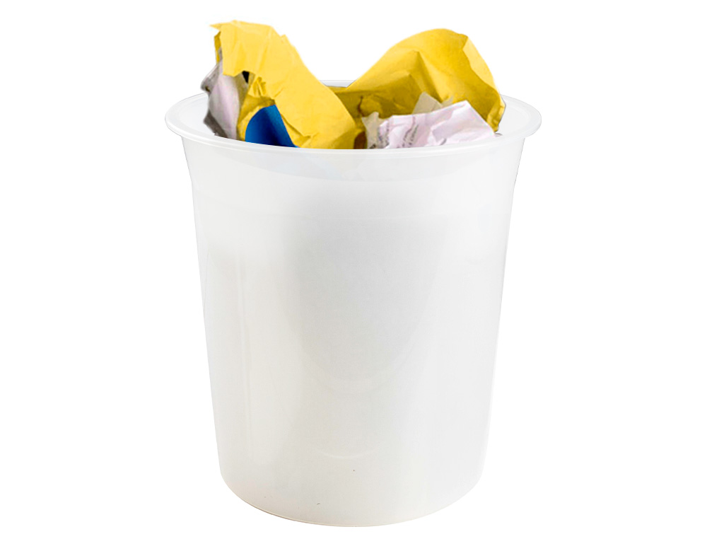 PAPELERA PLASTICO Q-CONNECT TRANSPARENTE 13 LITROS 275X285 MM