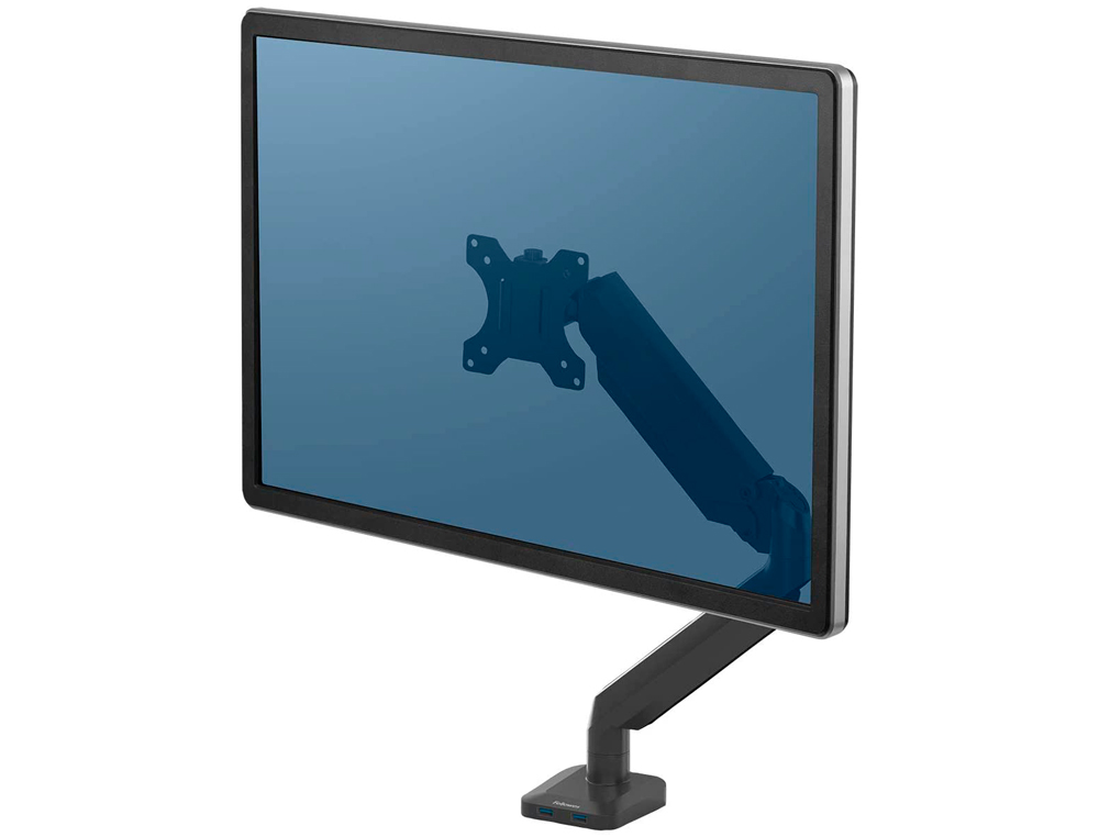 BRAZO PARA MONITOR FELLOWES SERIE PLATINUM 1 PANTALLA AJUSTABLE ALTURA NORMATIVA VESA HASTA 8 KG NEGRO