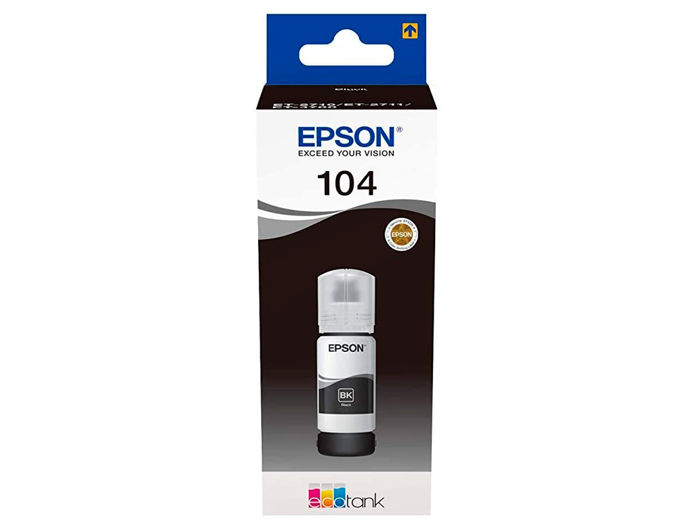 TINTA EPSON ECOTANK 104 ET-2710 / 2711 / 2712 / 2720 / 2726 / 4700 NEGRO 4500 PAGINAS