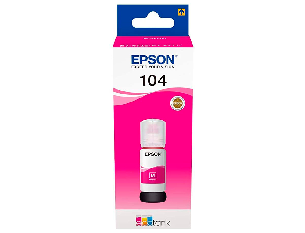 TINTA EPSON ECOTANK 104 ET-2710 / 2711 / 2712 / 2720 / 2726 / 4700 MAGENTA 7500 PAGINAS