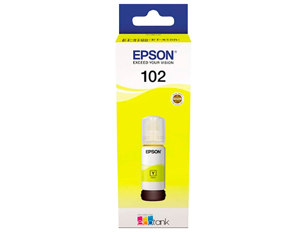TINTA EPSON ECOTANK 102 ET-2700 / 2750 / 3700 / 3750 / 4750 BOTE DE 70 ML AMARILLO 6.000 PAG