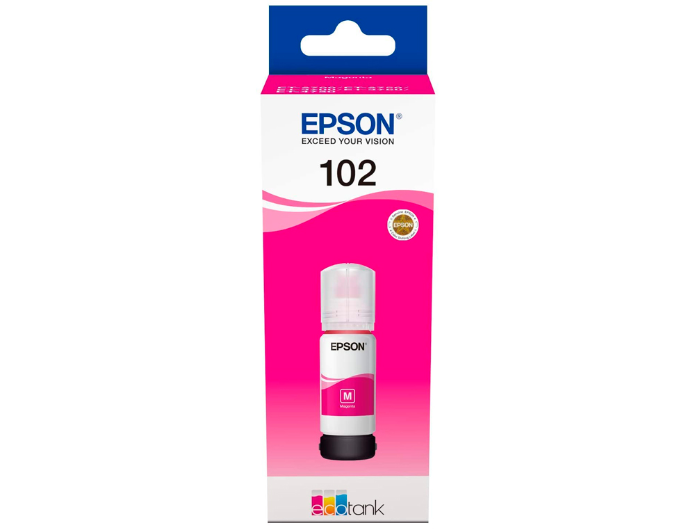 TINTA EPSON ECOTANK 102 ET-2700 / 2750 / 3700 / 3750 / 4750 BOTE DE 70 ML MAGENTA 6.000 PAG