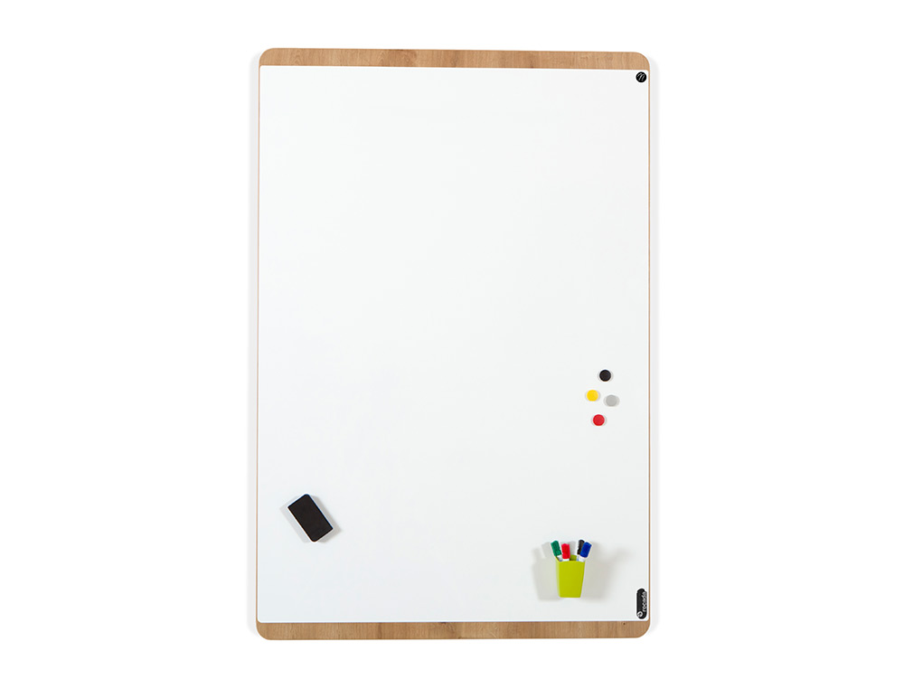 PIZARRA BLANCA ROCADA LACADA MAGNETICA TABLERO COLOR ROBLE 100X150 CM