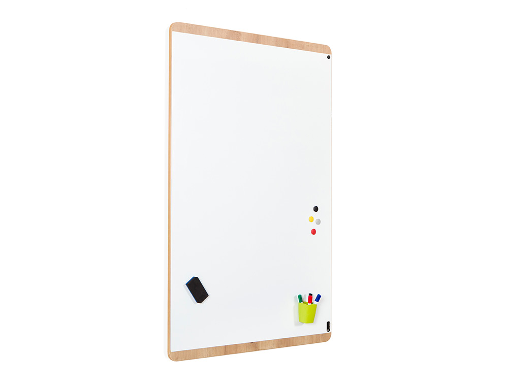 PIZARRA BLANCA ROCADA LACADA MAGNETICA TABLERO COLOR ROBLE 100X150 CM