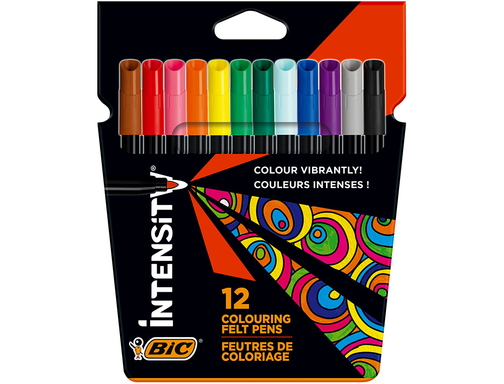 ROTULADOR BIC INTENSITY ESTUCHE DE 12 UNIDADES COLORES SURTIDOS