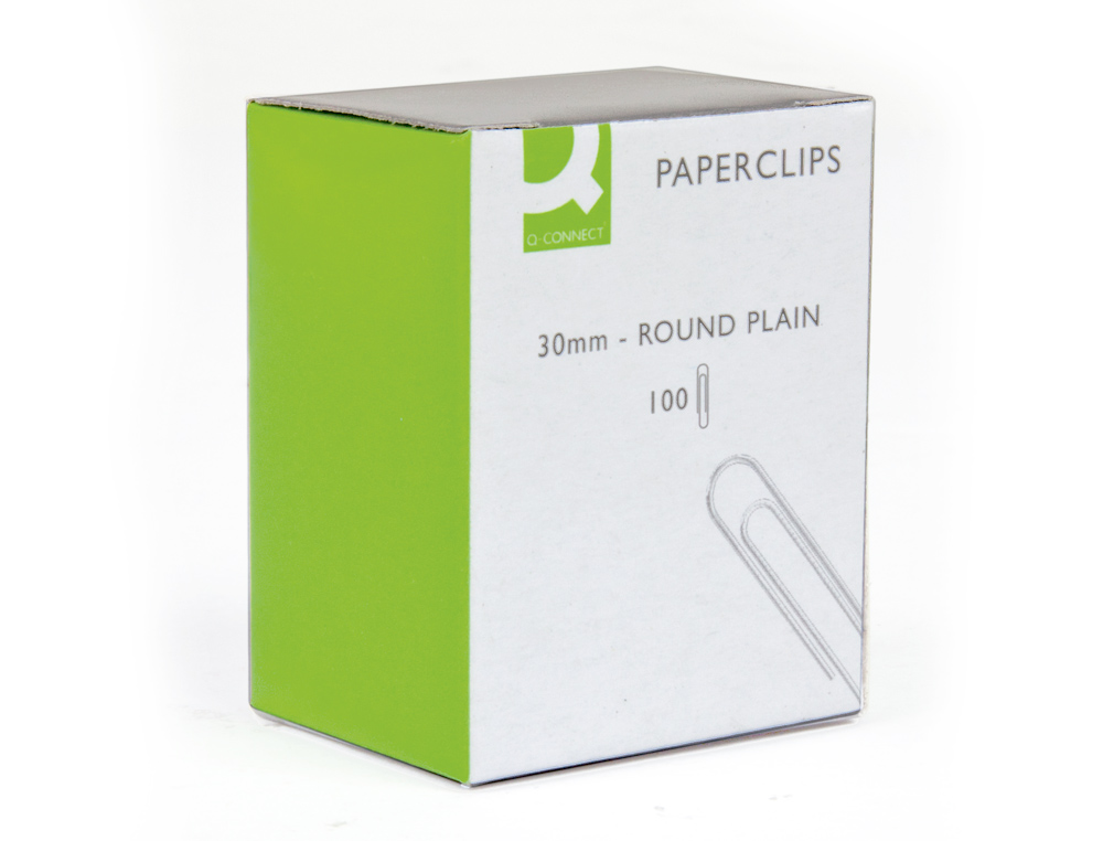 CLIPS NIQUELADOS Q-CONNECT Nº1,5 30 MM CAJA DE 100 UNIDADES