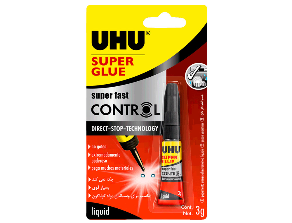 PEGAMENTO UHU INSTANTANEO CONTROL TECNOLOGIA STOP 3 GR