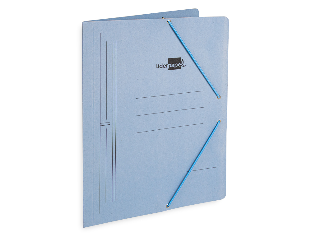 CARPETA LIDERPAPEL GOMAS FOLIO SENCILLA CARTON PINTADO AZUL