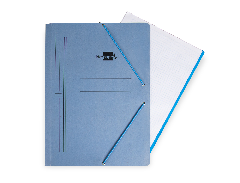 CARPETA LIDERPAPEL GOMAS FOLIO SENCILLA CARTON PINTADO AZUL