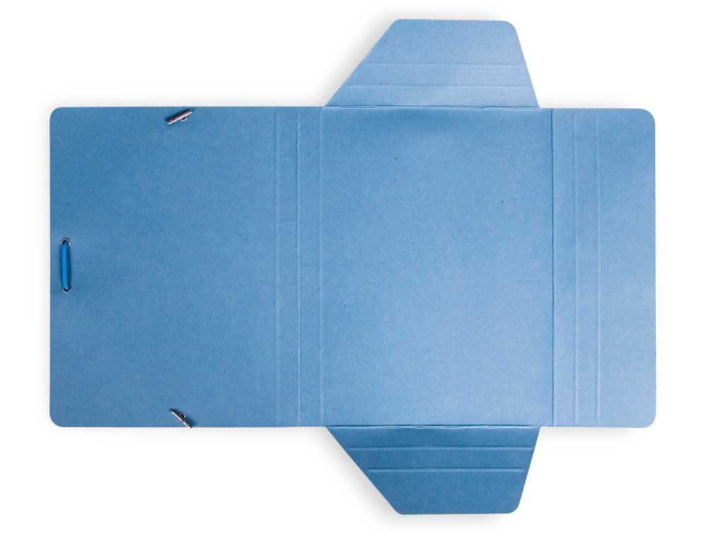 CARPETA LIDERPAPEL GOMAS TRES SOLAPAS CARTON PINTADO CUARTO COLOR AZUL