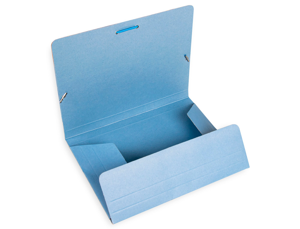 CARPETA LIDERPAPEL GOMAS TRES SOLAPAS CARTON PINTADO CUARTO COLOR AZUL