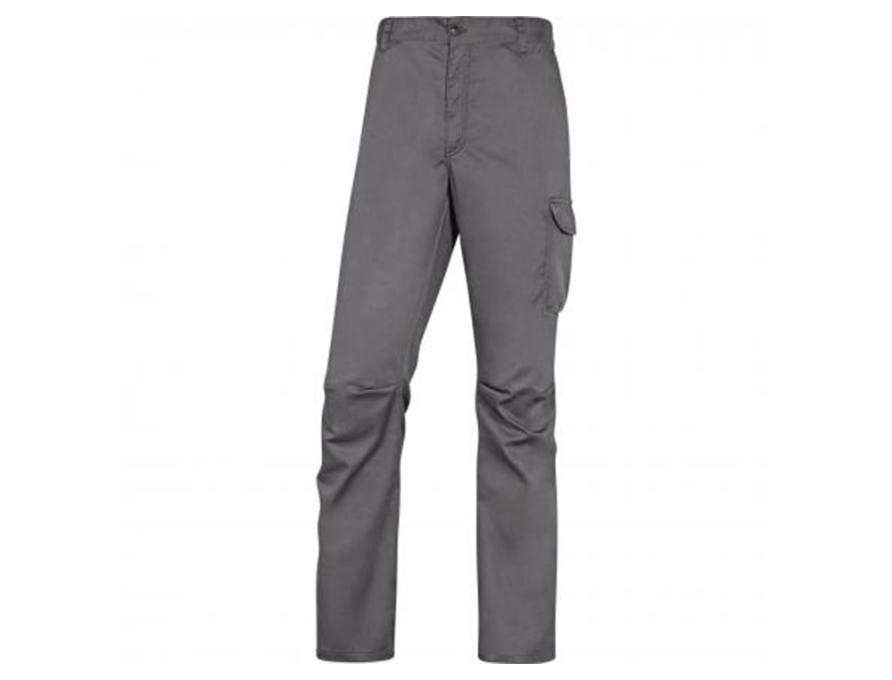 PANTALON DE TRABAJO DELTAPLUS CINTURA ELASTICA 5 BOLSILLOS COLOR GRIS / NEGRO TALLA S