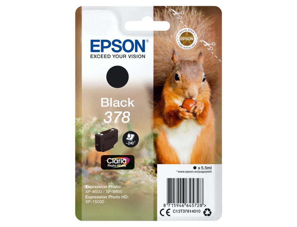 INK-JET EPSON 378 EXPRESSION HOME XP-8605 / 8606 / XP-15000 / XP-8500 / 8505 NEGRO 240 PAG