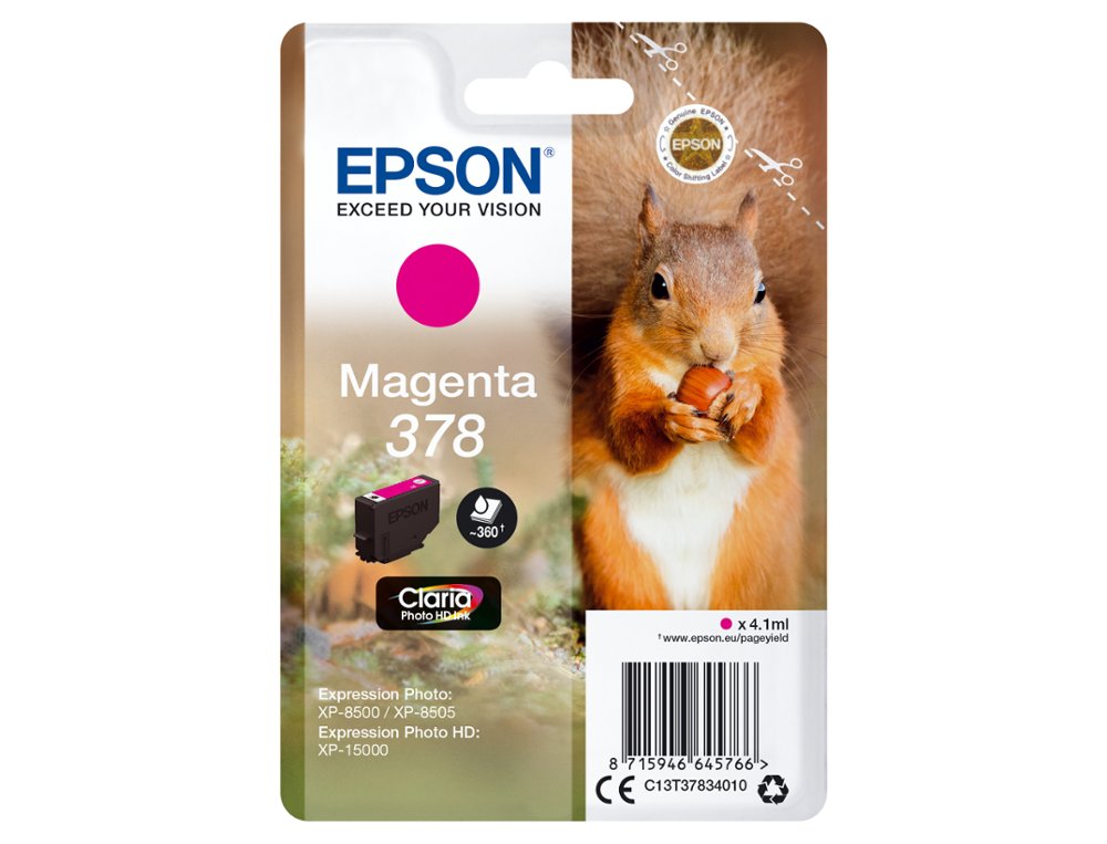 INK-JET EPSON 378 EXPRESSION HOME XP-8605 / 8606 / XP-15000 / XP-8500 / 8505 MAGENTA 360 PAG