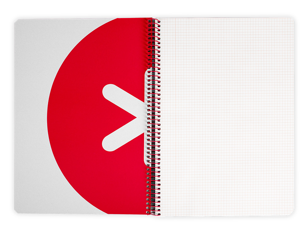 CUADERNO ESPIRAL A4 ANTARTIK TAPA DURA 80H 90GR CUADRO 4MM CON MARGEN COLOR NEGRO