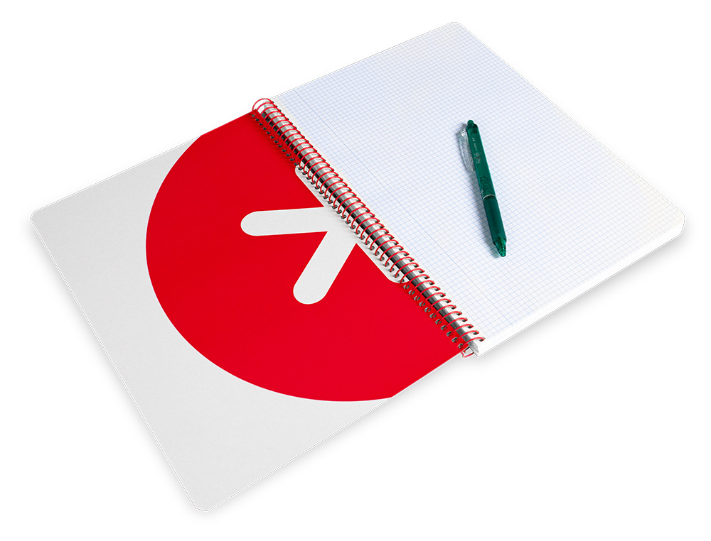 CUADERNO ESPIRAL A4 ANTARTIK TAPA DURA 80H 90GR CUADRO 4MM CON MARGEN COLOR NEGRO