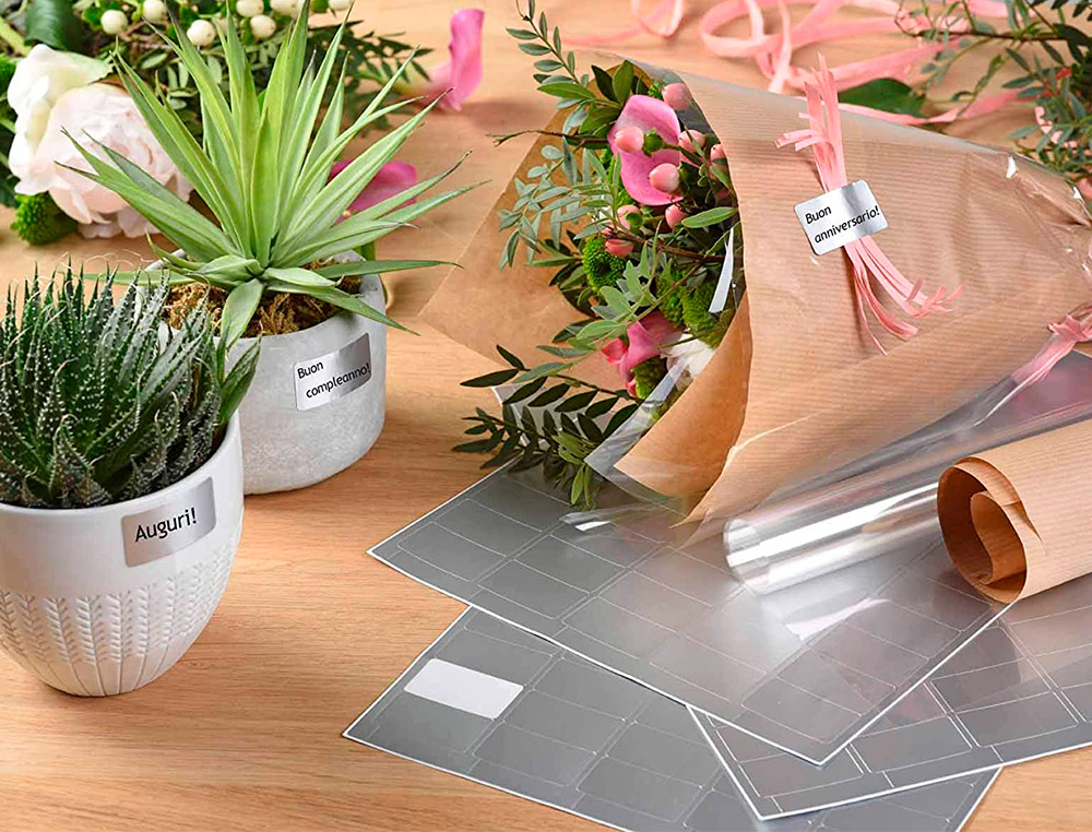 ETIQUETA ADHESIVA TICO PAPEL SATINADO ORO / PLATA LASER MEDIDAS SURTIDAS CAJA DE 626 UNIDADES