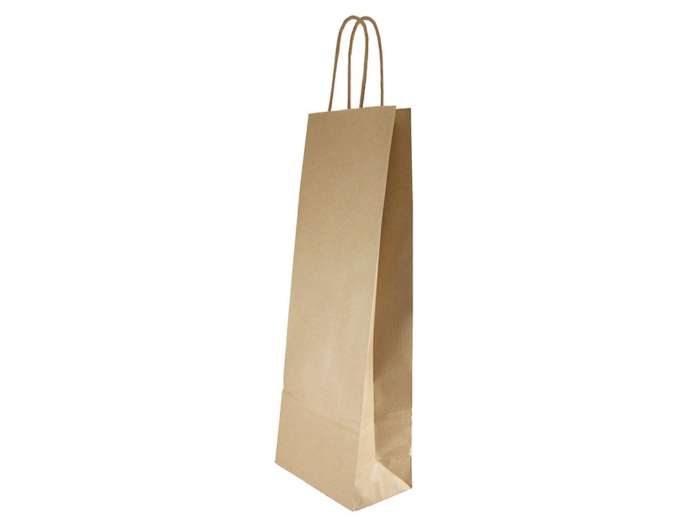 BOLSA KRAFT BASIKA NATURAL RECICLADO 90 GR ASA RETORCIDA TAMAÑO