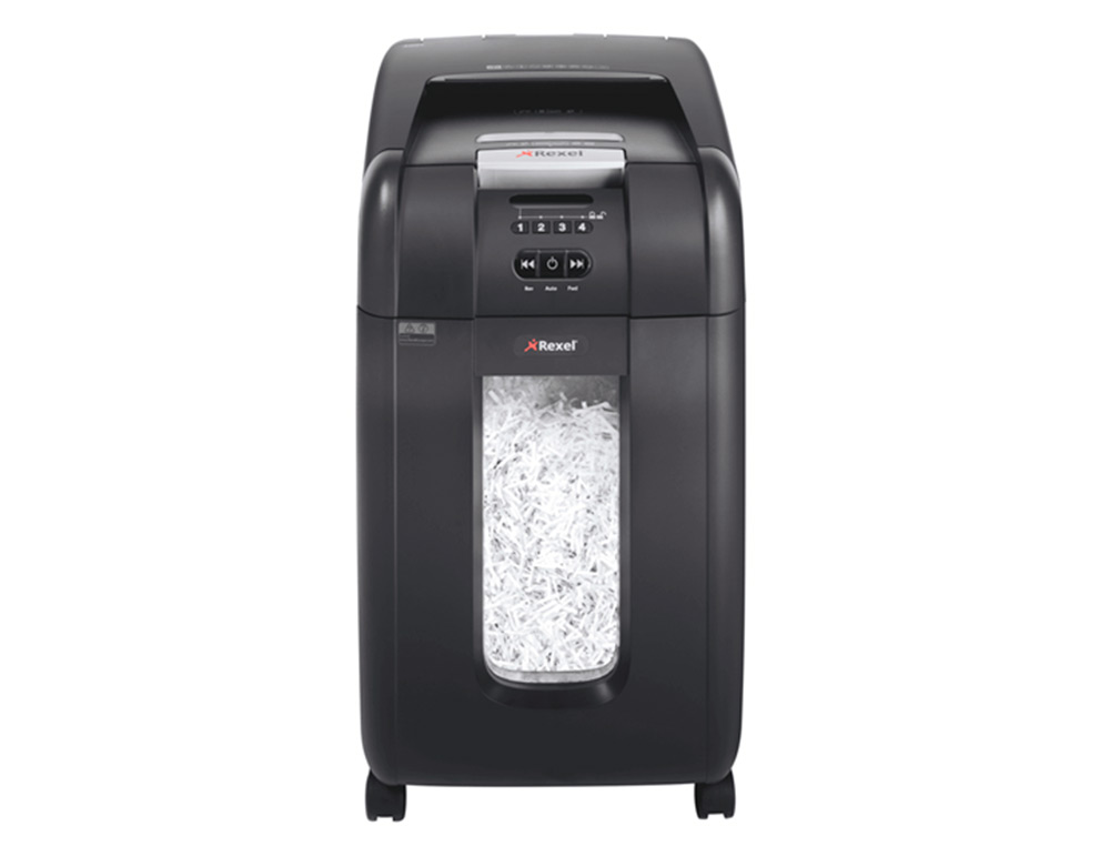 DESTRUCTORA DE DOCUMENTOS REXEL OPTIMUM AUTOFEED+ 300X EU CAPACIDAD DE CORTE 300 HOJAS DESTRUYE GRAPAS Y CLIPS