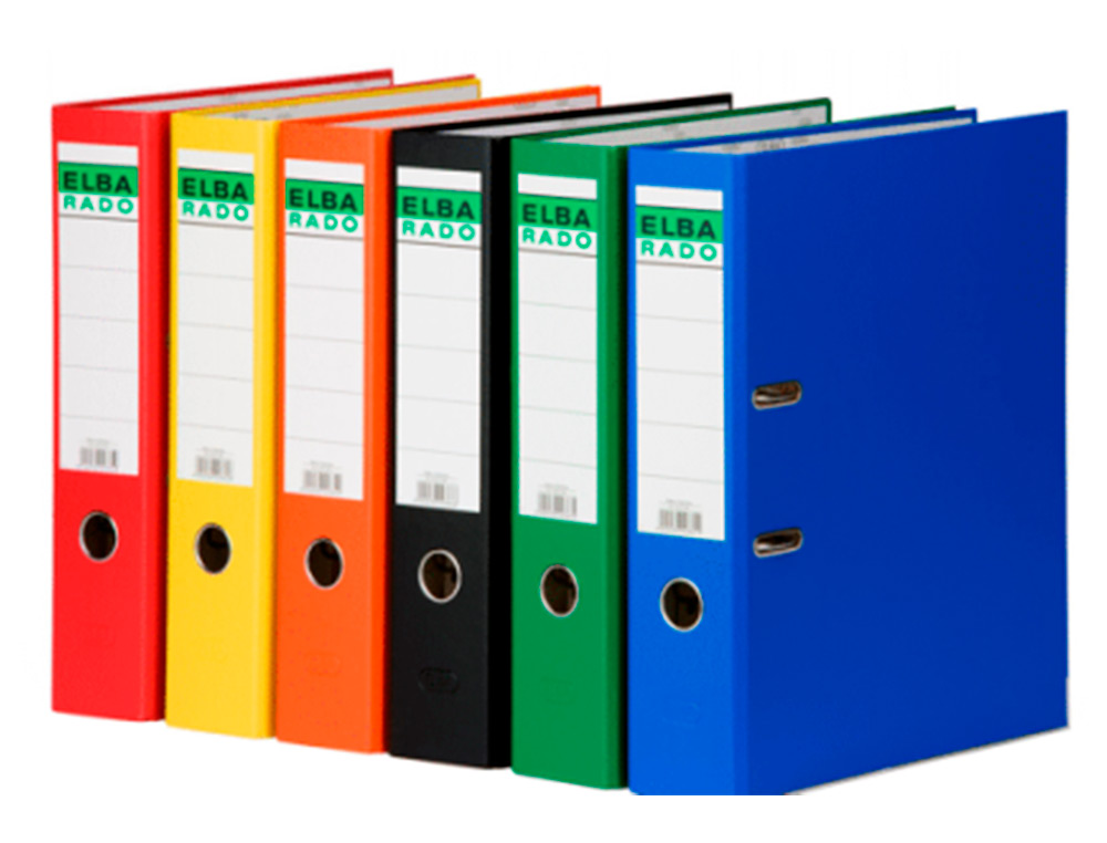 ARCHIVADOR DE PALANCA ELBA CHIC CARTON FORRADO PVC CON RADO DIN A4 LOMO DE 80 MM ROJO