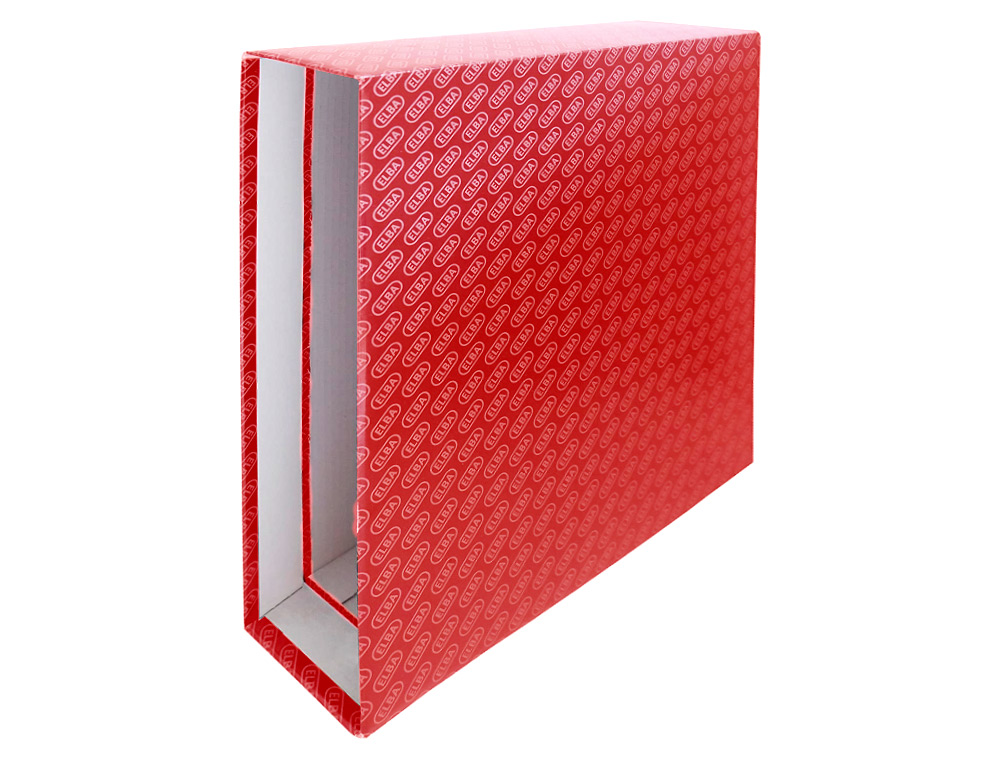 CAJA ARCHIVADOR DE PALANCA CARTON FORRADO ELBA DIN A4 LOMO 85 MM ROJO