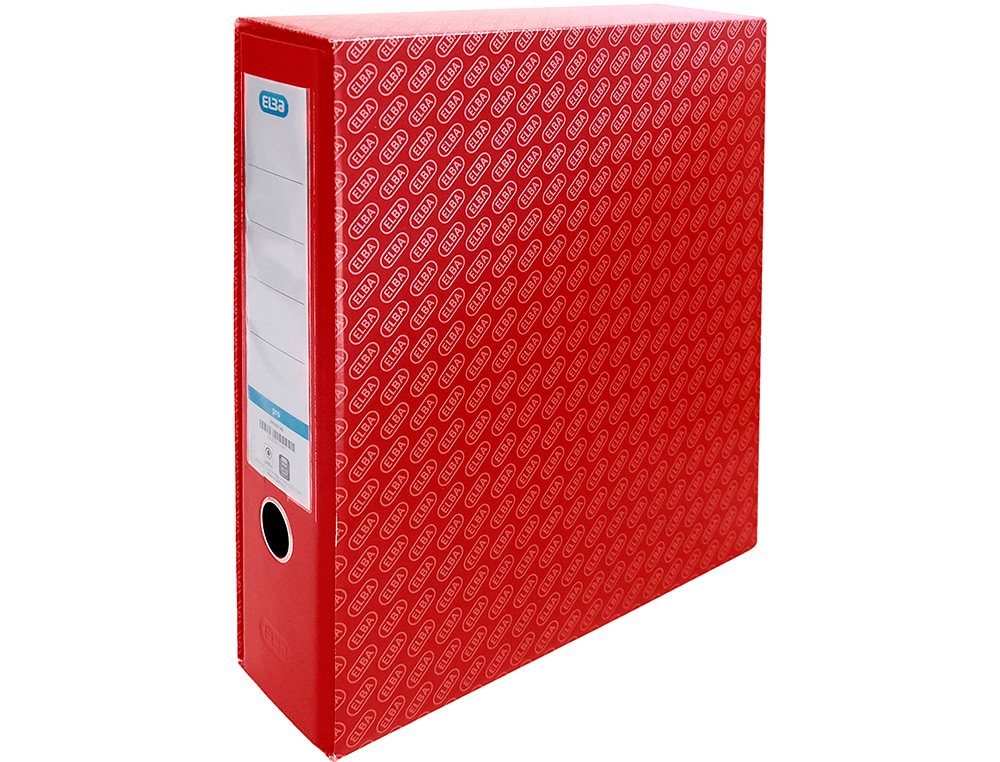 CAJA ARCHIVADOR DE PALANCA CARTON FORRADO ELBA DIN A4 LOMO 85 MM ROJO