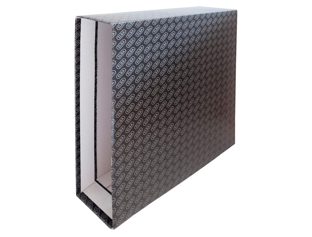 CAJA ARCHIVADOR DE PALANCA CARTON FORRADO ELBA FOLIO LOMO 85 MM NEGRO