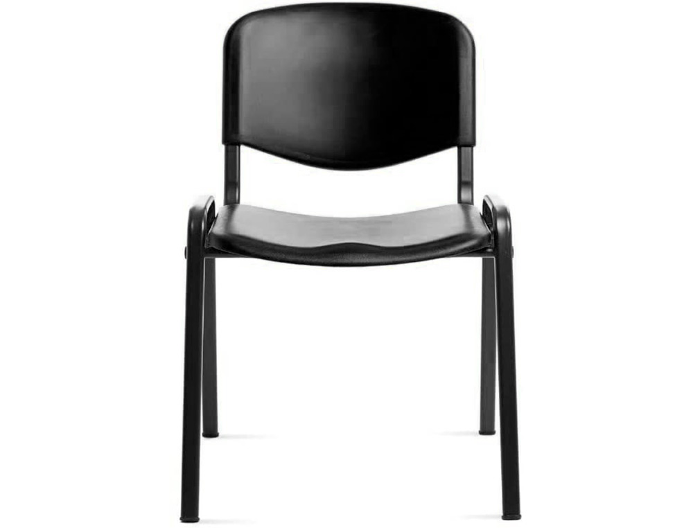 SILLA ROCADA CONFIDENTE ESTRUCTURA METALICA RESPALDO Y ASIENTO EN POLIMERO COLOR NEGRO