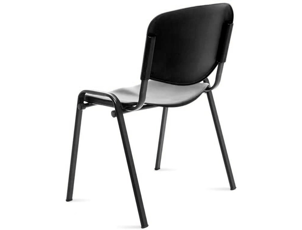 SILLA ROCADA CONFIDENTE ESTRUCTURA METALICA RESPALDO Y ASIENTO EN POLIMERO COLOR NEGRO