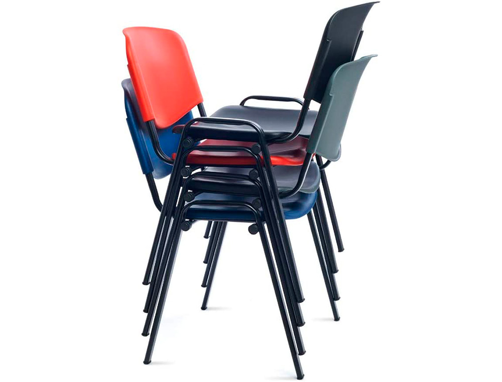 SILLA ROCADA CONFIDENTE ESTRUCTURA METALICA RESPALDO Y ASIENTO EN POLIMERO COLOR NEGRO