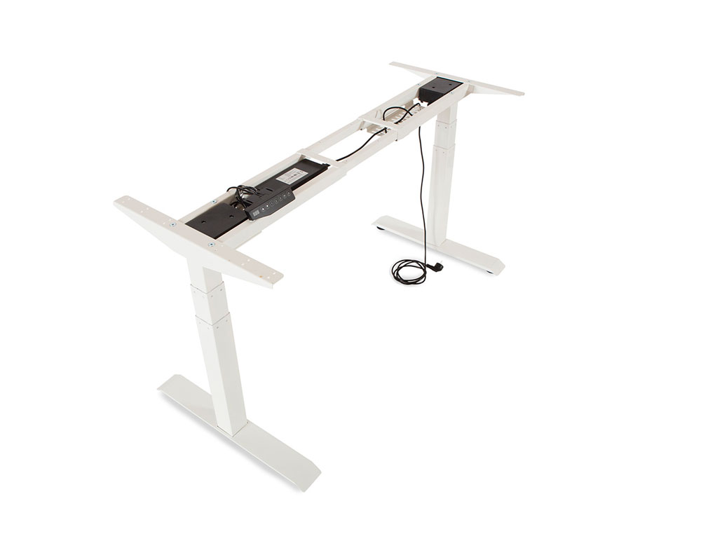 MESA ROCADA REGULABLE EN ALTURA ELECTRICAMENTE HASTA 129 CM ESTRUCTURA DE ACERO TABLERO 180 CM COLOR ROBLE