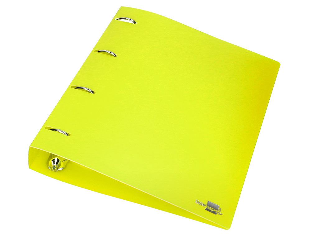 CARPETA LIDERPAPEL 4 ANILLAS MIXTAS 40 MM POLIPROPILENO DIN A4 AMARILLO FLUOR OPACO
